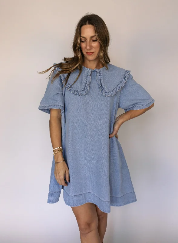 Penelope Denim Mini Dress A-line Denim Skirt