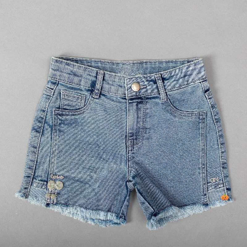 Denim Shorts for Girls Tattered Denim Skirt