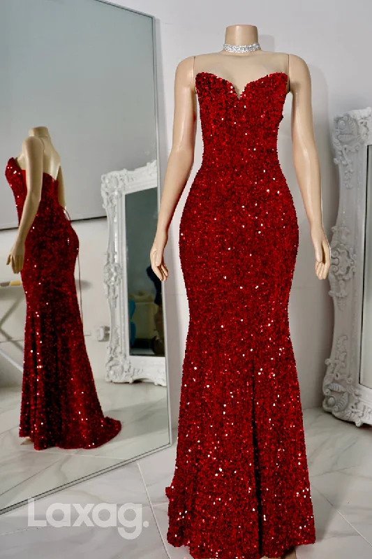 22534 - Strapless Fully Sequins Mermaid Prom Dresses for Black Girl Slay Sequin Dress Appeal