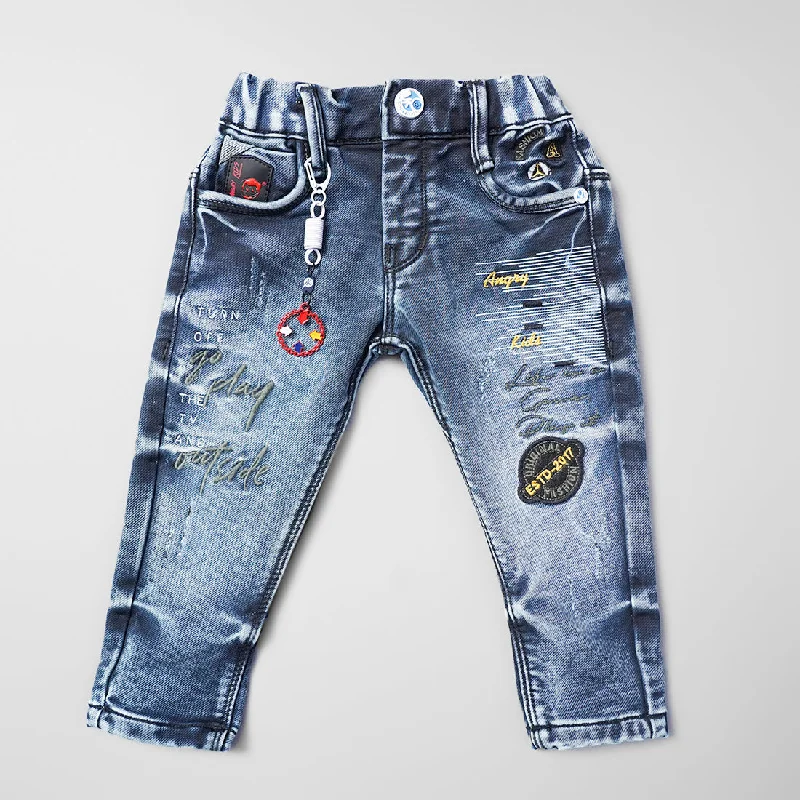 Denim Jeans For Boys - Slim Fit Button-down Denim Skirt