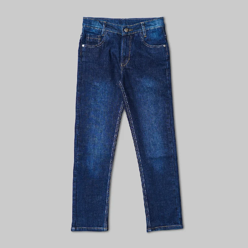 Dark Blue Denim Jeans for Boys Vintage Style Denim