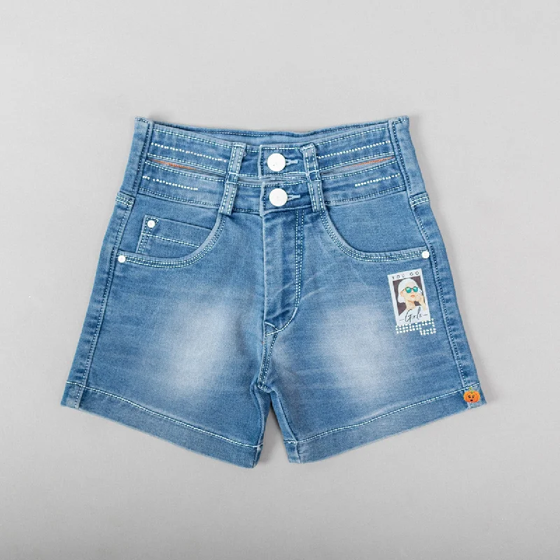 Denim Summer Girls Shorts Mid-rise Denim Skirt