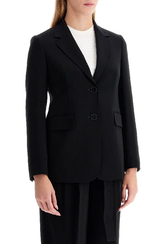 Max Mara Studio Single-Breasted Cady Bl Faux Leather Blazer