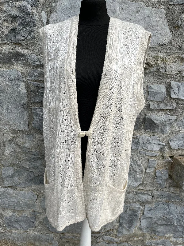 80s white gilet uk 16-18 Trendy Pullover Sweater