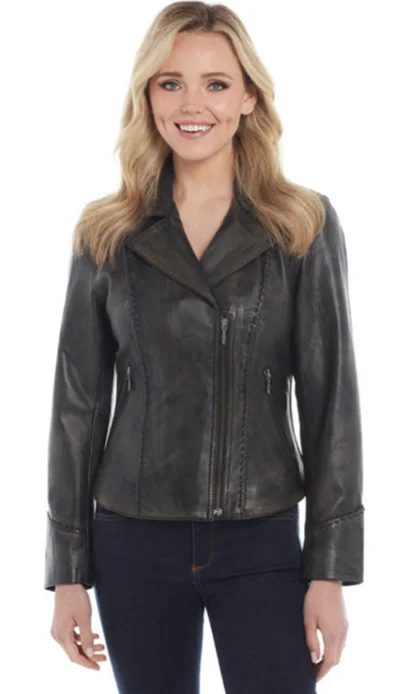 Women's Wylene Chestnut Leather Bomber Jacket