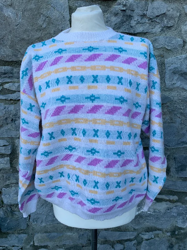 Light geometric jumper   uk 10-12 Pullover Sweater for Winter