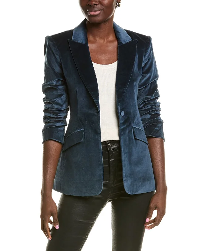 Cinq à Sept Chenille Velvet Scrunched Cheyenne Blazer Women’s Relaxed Blazer