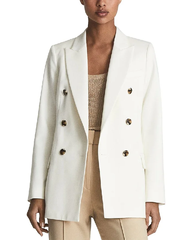 Reiss Ava Double Breasted Wool-Blend Blazer Long Blazer Style