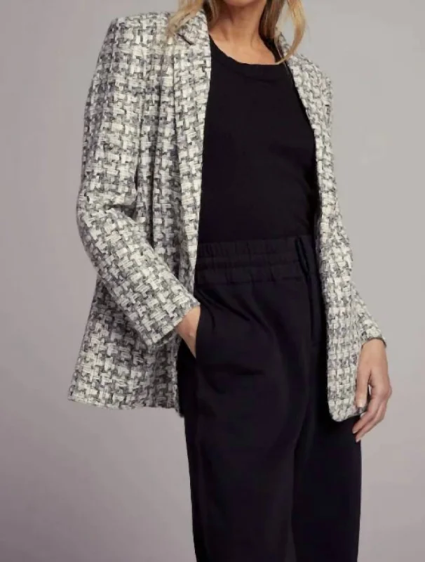 Roscoe Blazer In Ash Boucle Fitted Blazer Look