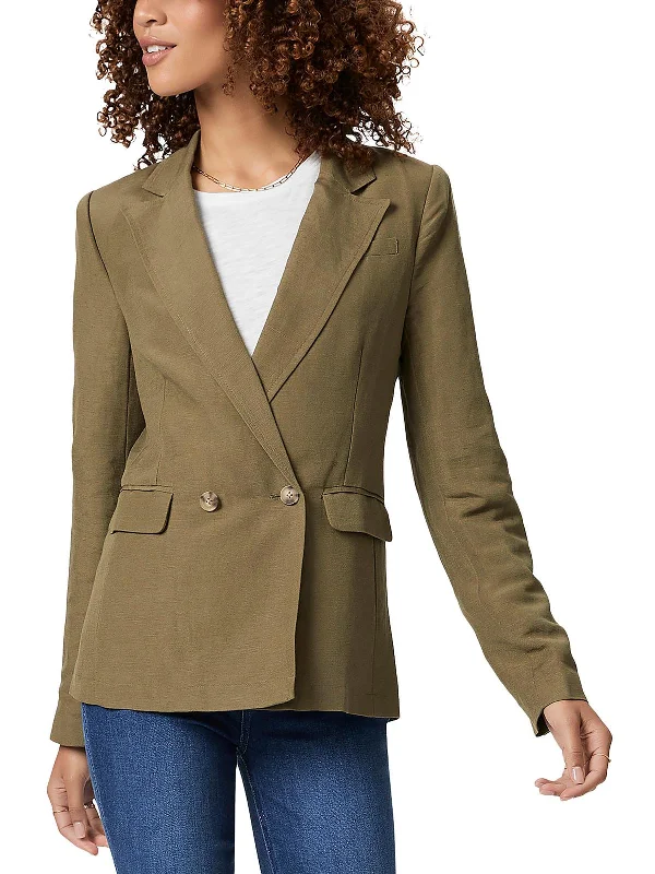 Dawson Womens Linen Suit Separate Double-Breasted Blazer Office Blazer Style