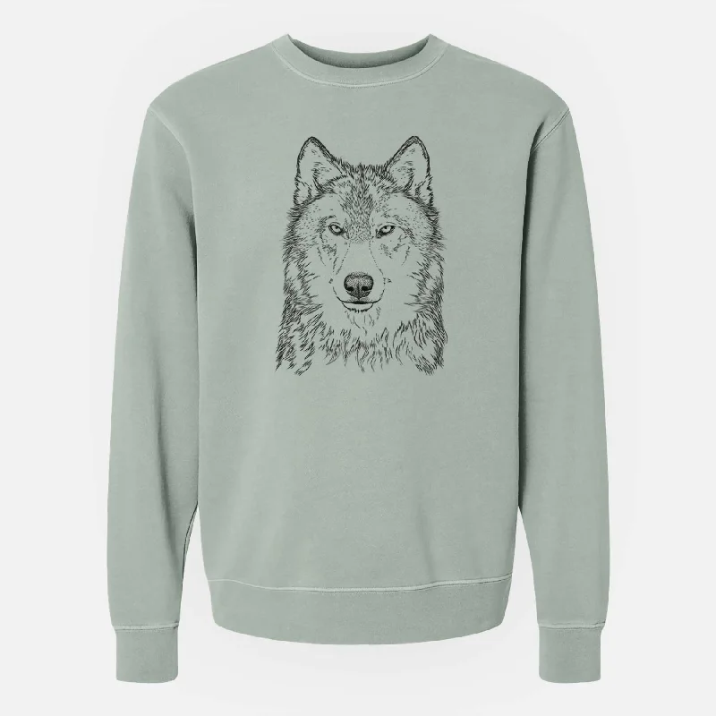 Grey Wolf - Canis lupus - Unisex Pigment Dyed Crew Sweatshirt Women’s Hoodie with Pockets