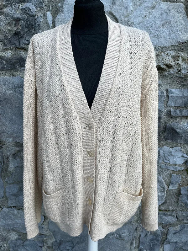 80s beige cardigan  uk 14-16 Plain Pullover Sweater