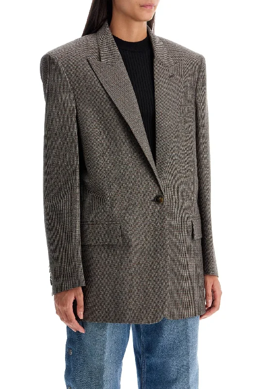 Stella Mccartney Houndstooth Single-Breasted Bl Double-breasted Blazer Jacket