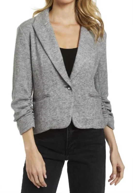 Suzie Blazer In Heather Grey Women’s Long Blazer