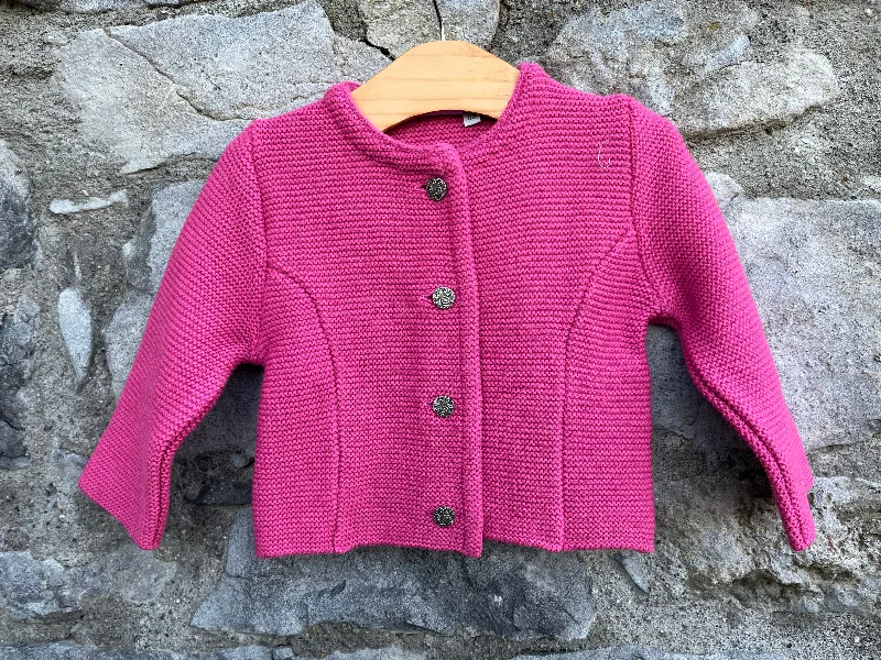 Pink Bavarian cardigan   9-12m (74-80cm) Vintage Pullover Sweater