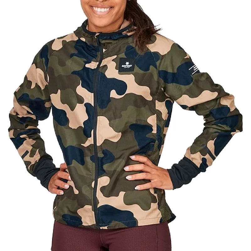 SAYSKY Camo Pace Womens Running Jacket - Green Women's hooded jackets