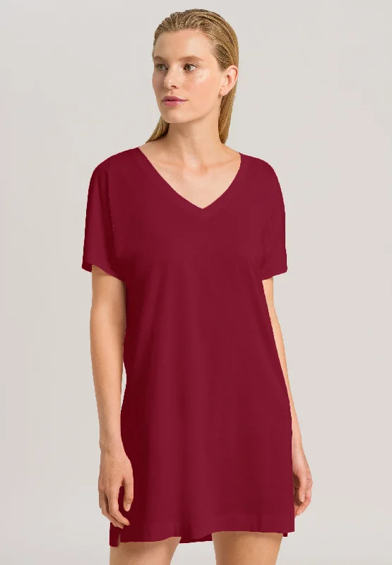 Laura Bigshirt | Burgundy 77111-2459 Long sleeve pajama sets