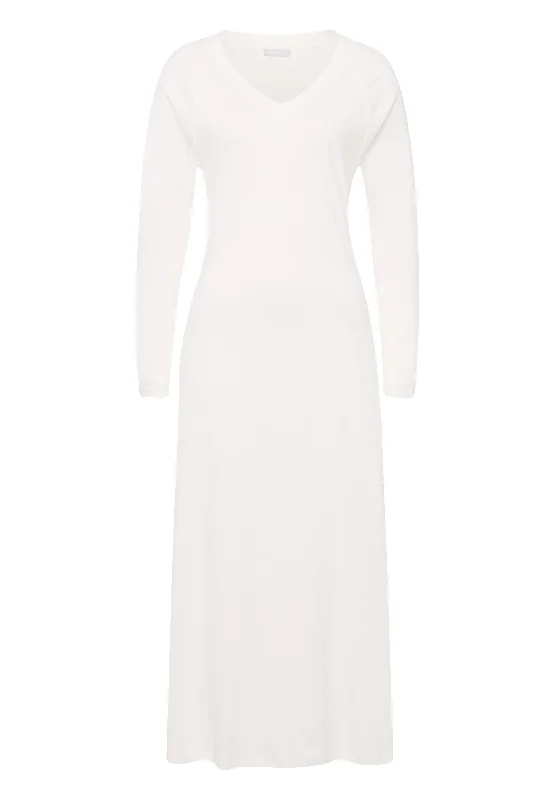 Pure Essence Cotton V-Neck Nightgown 130cm | Off White 77947-102 Button-up pajama sets