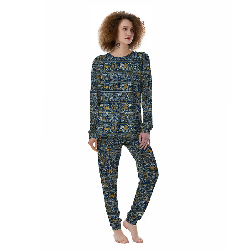 Symbols Tribal Egyptian Print Women's Pajamas Breathable pajama sets