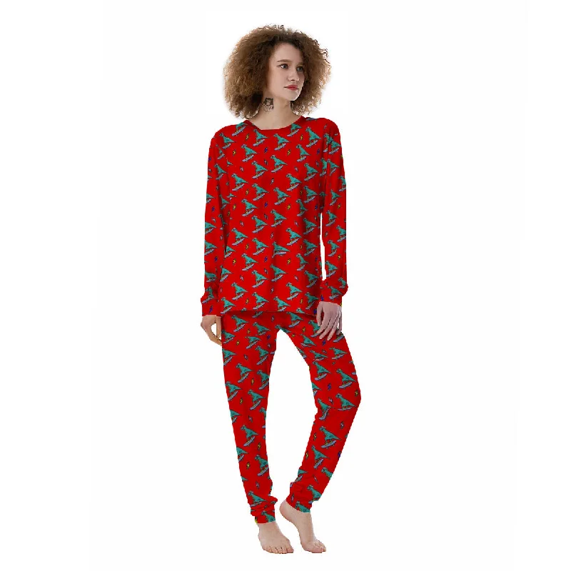 T-Rex Cute Dino Print Pattern Women's Pajamas Spring pajama sets