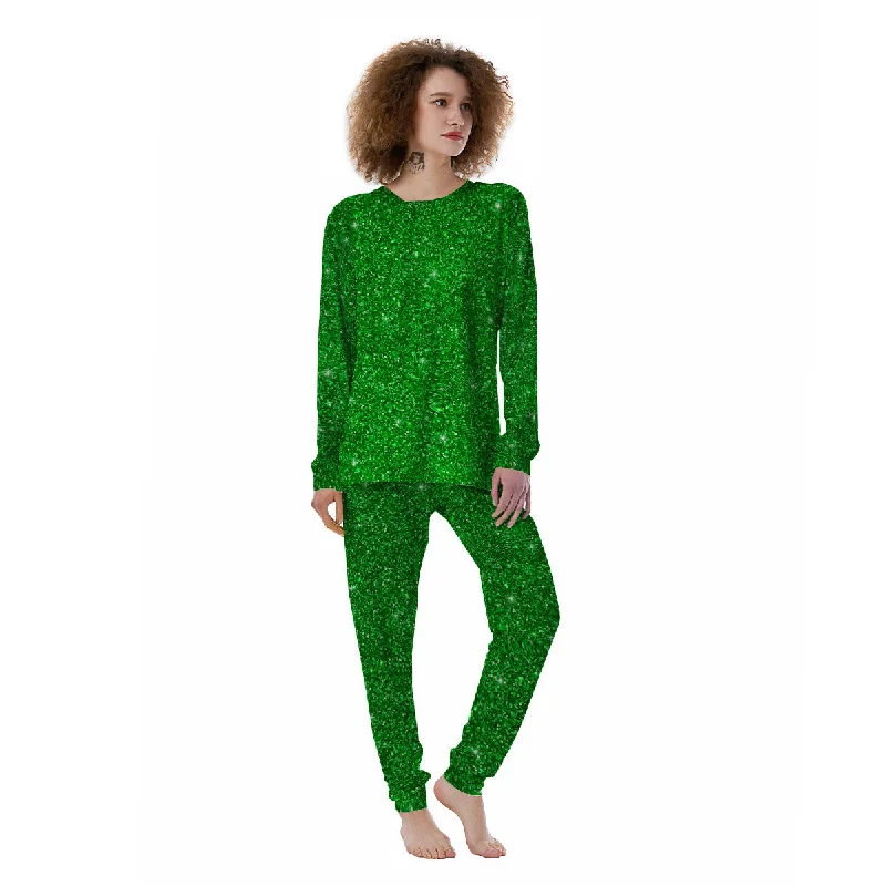 Artwork Glitter Green Print Women's Pajamas Macy’s pajama sets