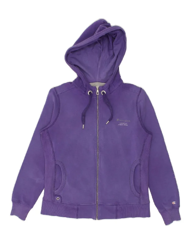 CHAMPION Womens Zip Hoodie Sweater UK 6 XS Purple Cotton Patagonia sweaters