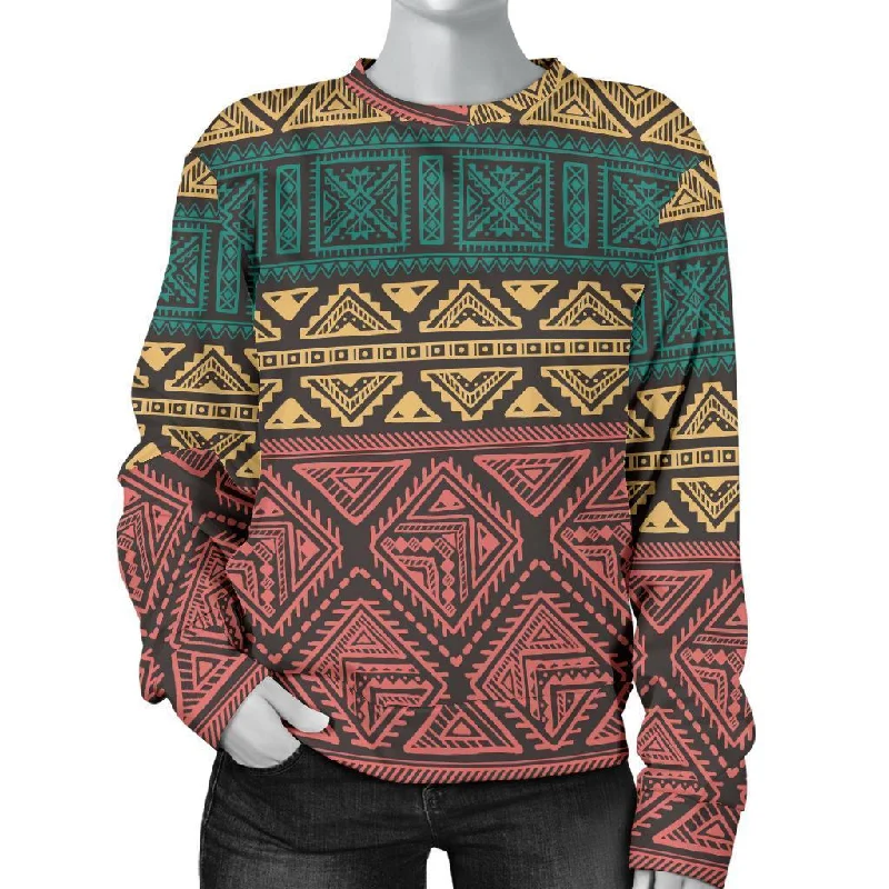 Ethnic Pattern Print Women's Sweatshirt Cotton sweaters