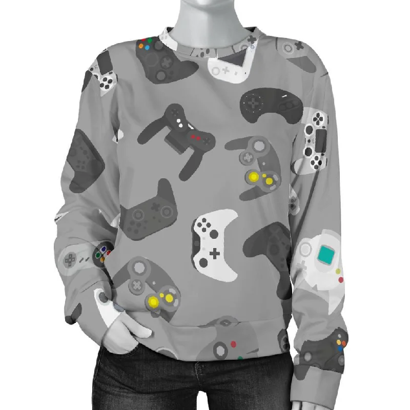 Gaming Joystick Print Pattern Women's Sweatshirt Sporty sweaters