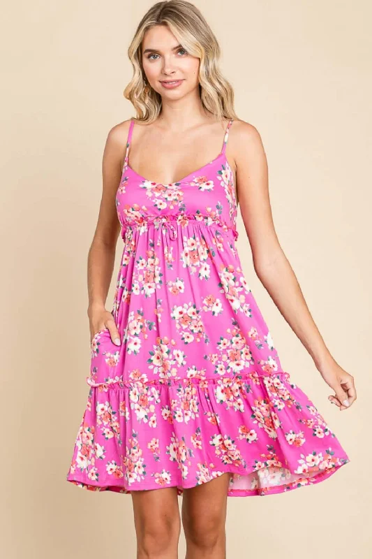 Floral Ruffled Cami Dress Wedding guest mini dresses