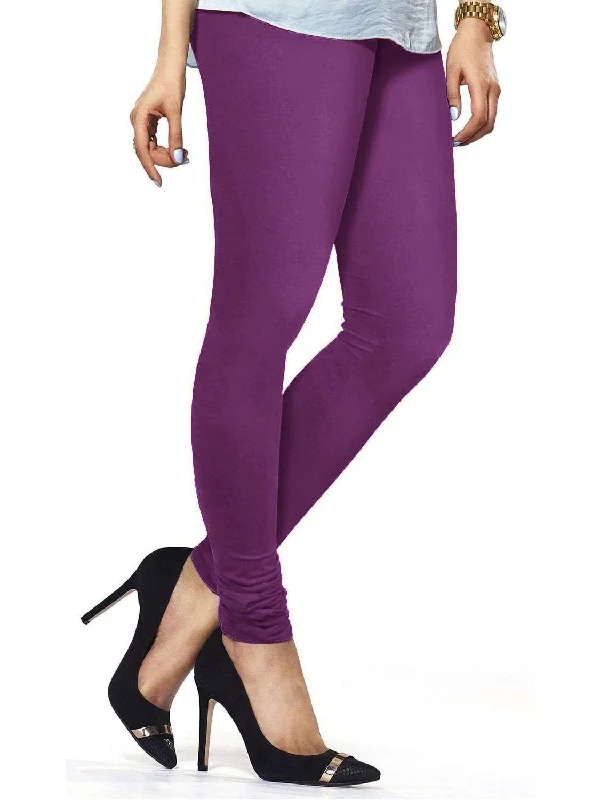 Cotton Lycra Churidar Free Size Dark Violet Leggings Denim unclassified skirts