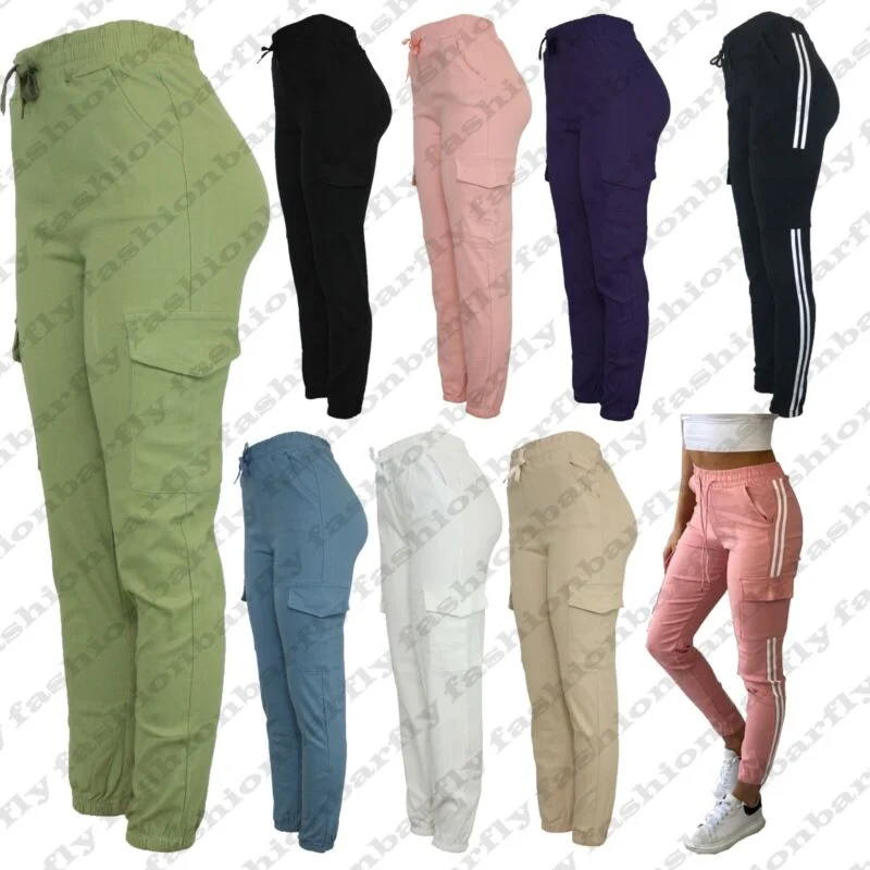 Ladies Combat Cargo Trouser Stretch Elasticated Waist Cotton Blend Cargo Pant Satin unclassified skirts