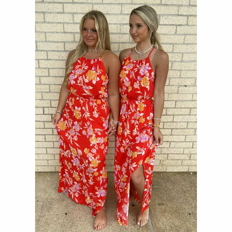 Anna Red Floral Maxi Dress Best maxi dresses for casual wear