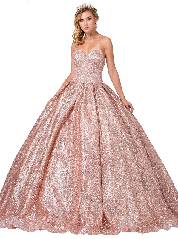 Dancing Queen - 1341 Strapless Sweetheart Bodice Glitter Ballgown Lightweight party dresses for summer