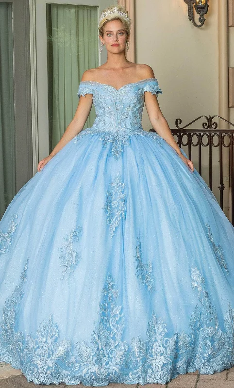 Dancing Queen 1699 - Lace Detail Quinceanera Ballgown Chiffon party dresses