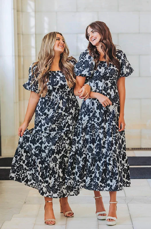 Cassidy Black Floral Dress - DM Exclusive - Maternity Friendly - FINAL FEW Spring floral dresses