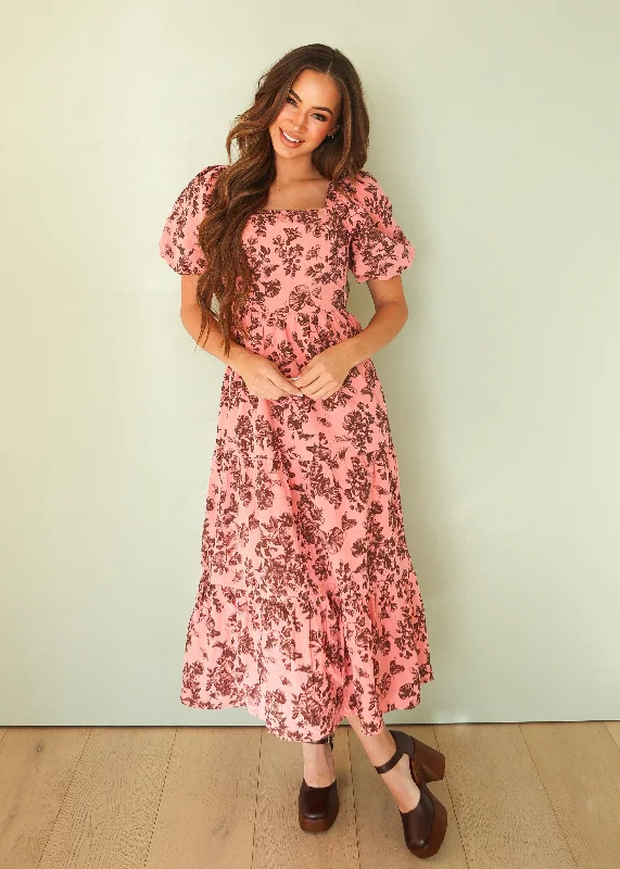 Cassidy Desert Rose Floral Dress - DM Exclusive - Maternity Friendly Best floral dresses for curvy figures