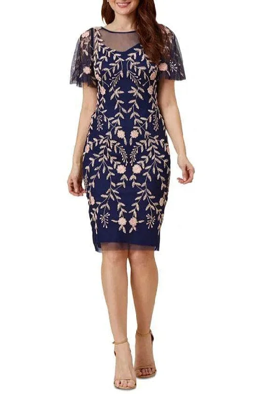 Adrianna Papell AP1E205858 - Flutter Sleeve Embroidered Dress Printed unclassified dresses