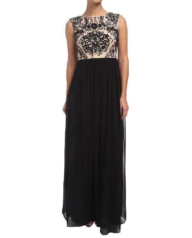 Adrianna Papell - Sleeveless Beaded Chiffon A-line Dress 91899340SC Halter unclassified dresses