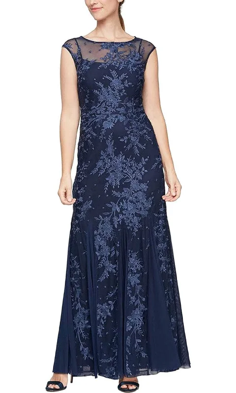 Alex Evenings 81171251 - Cap Sleeve Embroidered Evening Dress Date night unclassified dresses