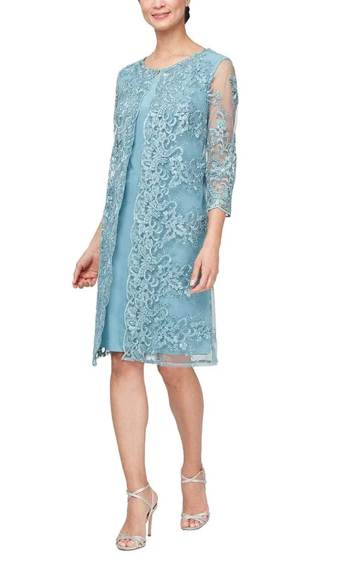 Alex Evenings 81171640 - Quarter Sleeve Embroidered Dress Wedding guest unclassified dresses