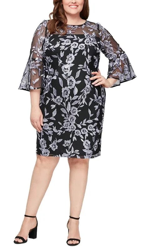 Alex Evenings 84171623 - Bell Sleeve Embroidered Plus Dress Winter unclassified dresses