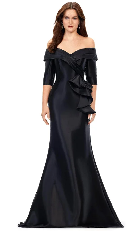 Ashley Lauren 11324 - Quarter Sleeve Off Shoulder Evening Gown Lounge unclassified dresses