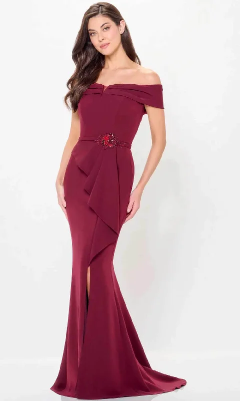 Cameron Blake CB3234 - Draped Off Shoulder Evening Gown Color block unclassified dresses