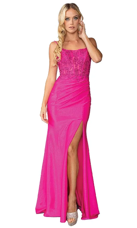 Dancing Queen 4434 - Sleeveless Embroidered Gown Tiered unclassified dresses