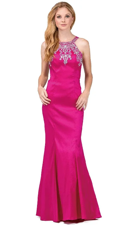 Dancing Queen 9943 - Halter Cutout Back Prom Gown Date night unclassified dresses