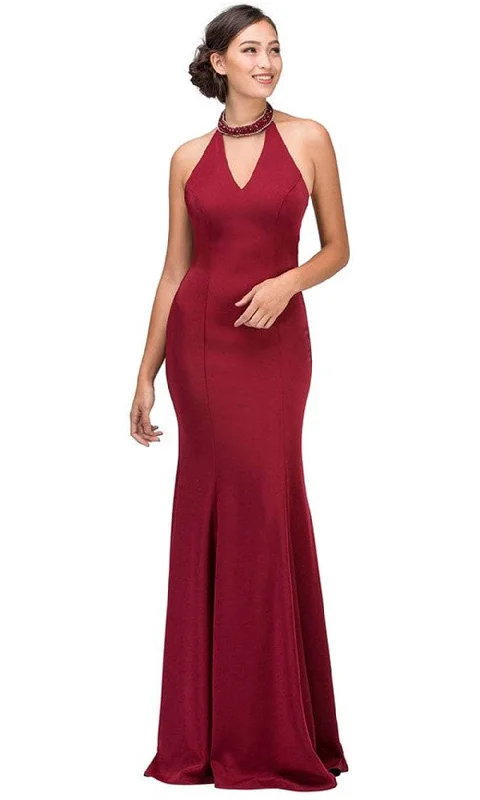 Eureka Fashion 5033 - High Halter Seamed Prom Gown Designer unclassified dresses