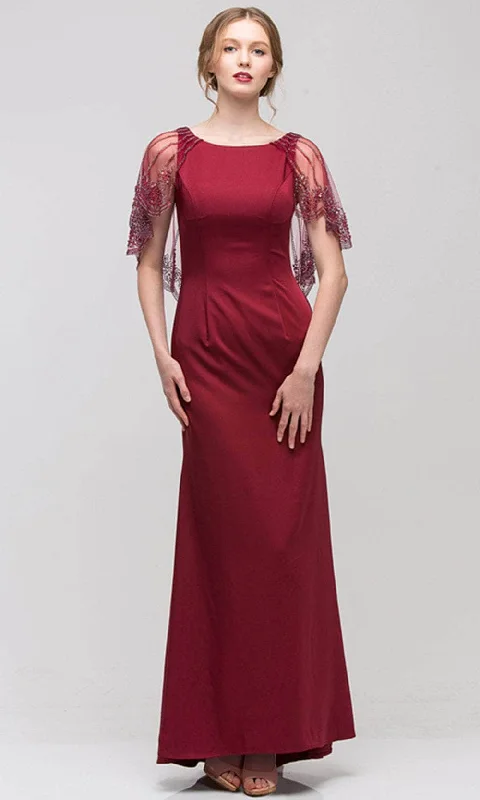 Eureka Fashion 7003 - Bateau Sheath Formal Gown Comfortable unclassified dresses