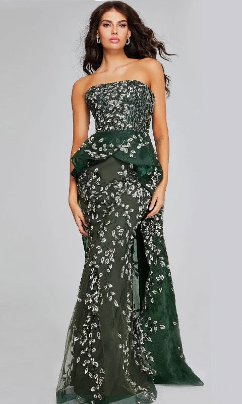 Jovani 37599 - Straight Across Foliage Evening Gown Petite unclassified dresses