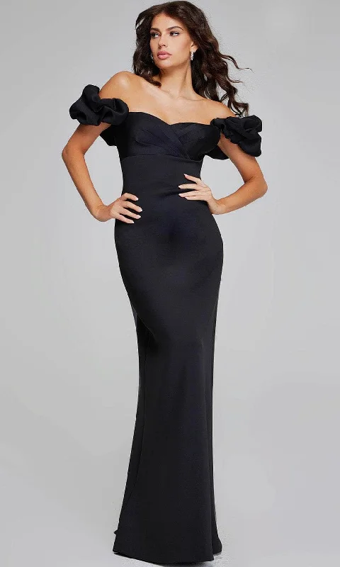 Jovani 41084 - Ruffled Off Shoulder Evening Gown Trendy unclassified dresses