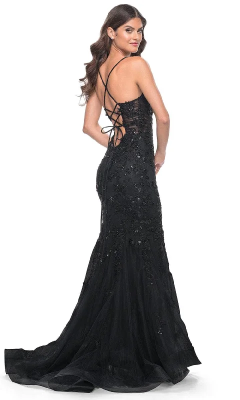 La Femme 32033 - Embellished V-Neck Prom Dress Spring unclassified dresses